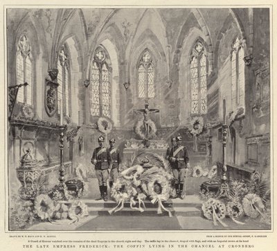 La difunta emperatriz Frederick, el ataúd en el presbiterio en Cronberg de William T. Maud